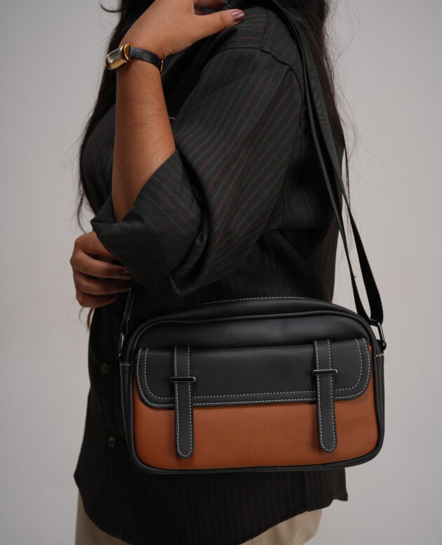 Kaya Dual-Tone Elegance Crossbody Bag